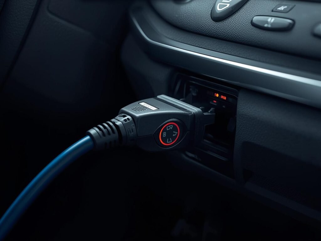 OBD2 scanner yang ditancepin ke port mobil